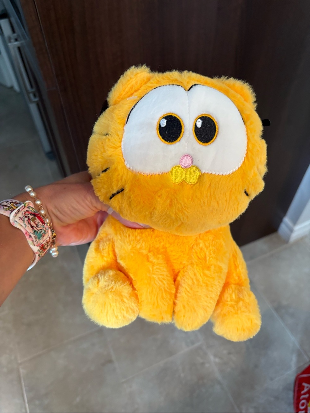 Plush Yellow Cartoon Cat Plushie with Big Embroidered Eyes